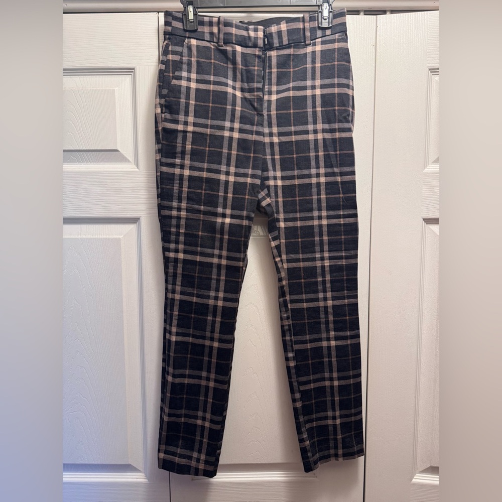 Women Plaid Pants - Black and Brown